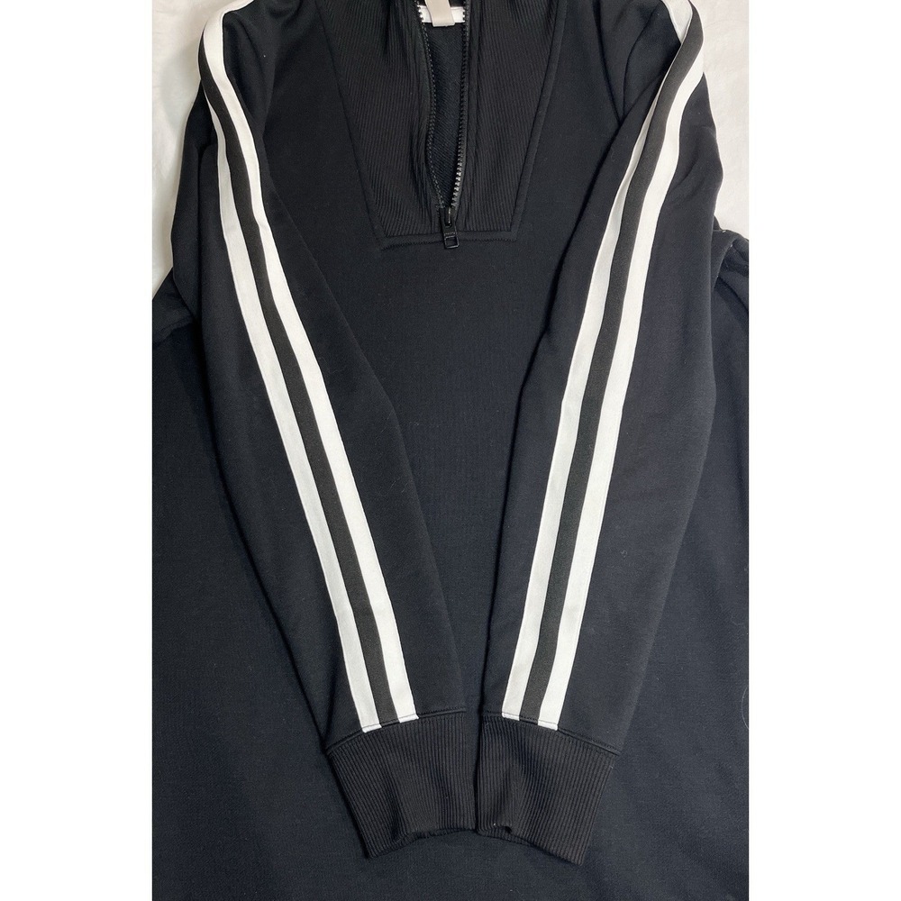Athleta Crosstown Track Dress Womens XS Black Stripe Half Zip Midi Activewear - Picture 6 of 11